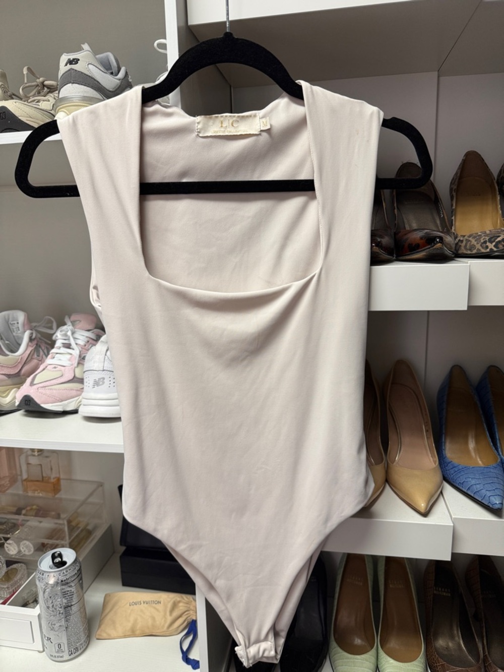 Cream White Square Neck Classy Bodysuit